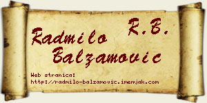 Radmilo Balzamović vizit kartica